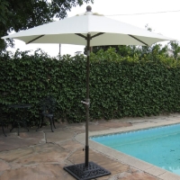 High Quality White 8' Outdoor Garden Aluminum Frame Tilt Umbrella