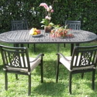 7pc Desert Brown Aluminum Outdoor Patio Furniture Dining Set