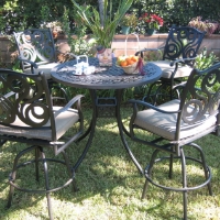 5pc Desert Brown Aluminum Outdoor Patio Furniture Bar Set