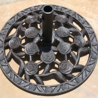 High Quality 24" Powder Coated 44 Lbs Wrought Iron Umbrella Base