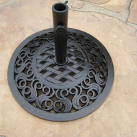 High Quality 24" Powder Coated 55 Lbs Wrought Iron Umbrella Base