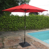 High Quality Red 8' Outdoor Garden Aluminum Frame Tilt Umbrella