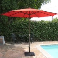 High Quality Red 10' Outdoor Garden Aluminum Frame Tilt Umbrella