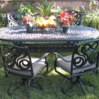 7pc Cast Aluminum Outdoor Patio Furniture Swivel Set