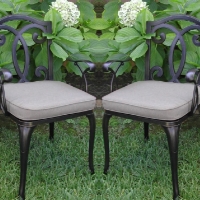 2pc Black Antique Bronze Cast Aluminum Outdoor Patio Furniture Chair Set