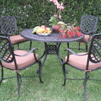 5pc Desert Brown Cast Aluminum Outdoor Patio Furniture Dining Set