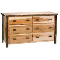 Brand New Rustic Furniture Hickory 6 Drawer Dresser