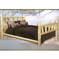 Brand New GoodTimber Rustic Furniture Log Bed with Sunburst Pattern