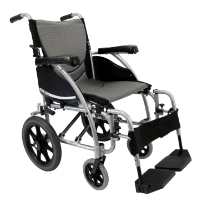 Brand New High Quality Karman S-115-TP Ergonomic Transport Wheelchair with Wire Break and Swing Away Footrest