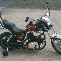 Kids Battery Power Ride on Motorcycle Harley 15" Wheels Black Chrome